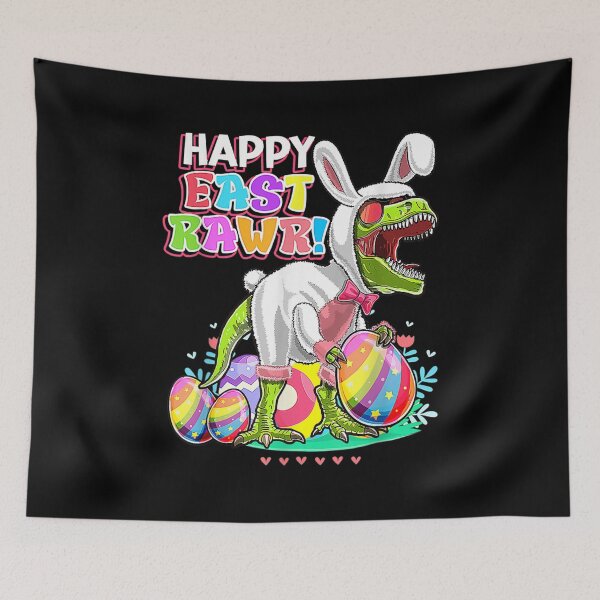 Item preview, Happy Eastrawr T Rex Dinosaur Easter Bunny Egg Kisd  designed and sold by terrycar.