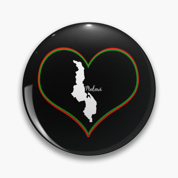Item preview, Black heart Malawi map designed and sold by Astralia.