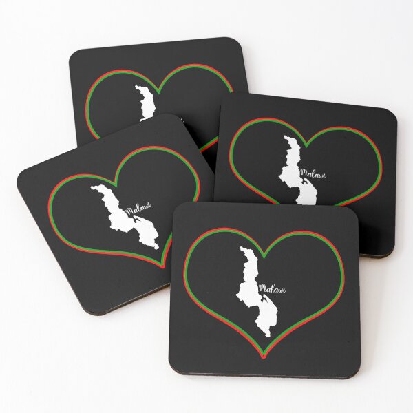 Item preview, Black heart Malawi map designed and sold by Astralia.