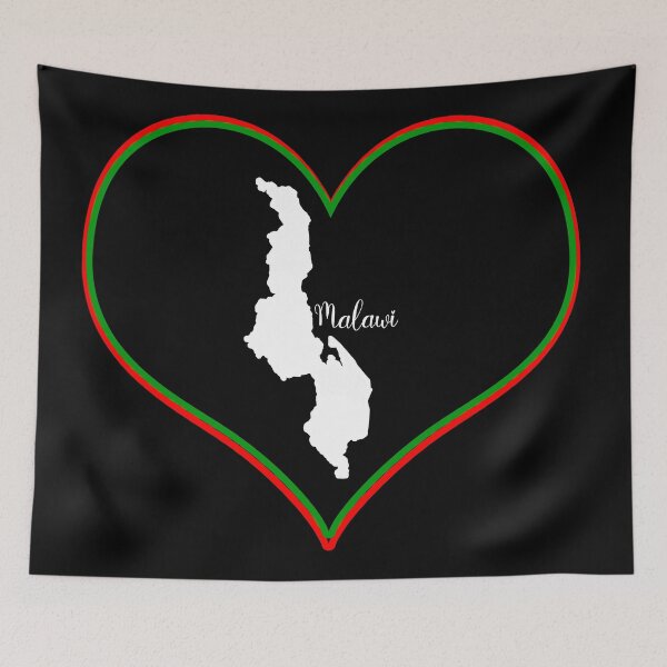 Item preview, Black heart Malawi map designed and sold by Astralia.