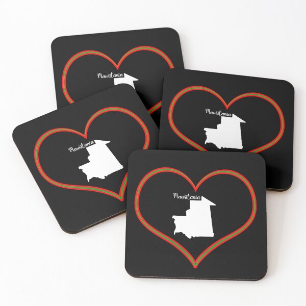 Item preview, Black heart map Mauritania designed and sold by Astralia.