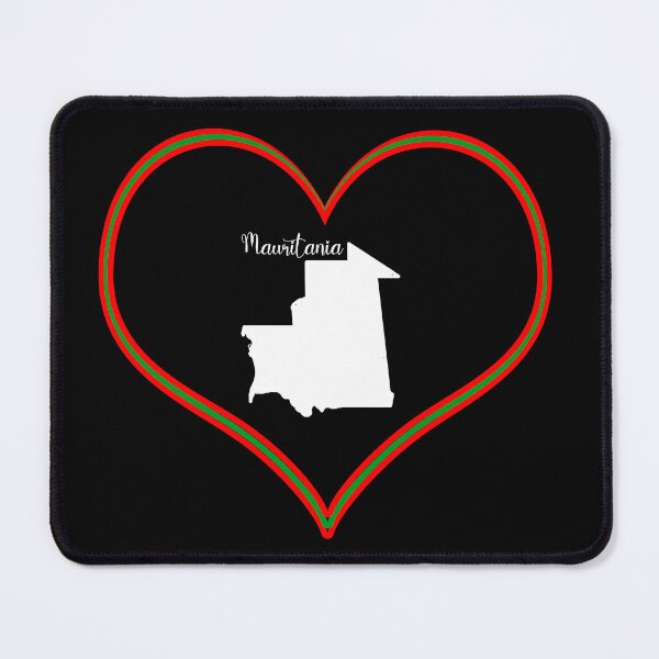 Item preview, Black heart map Mauritania designed and sold by Astralia.