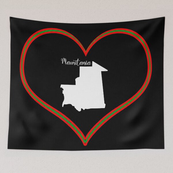 Item preview, Black heart map Mauritania designed and sold by Astralia.