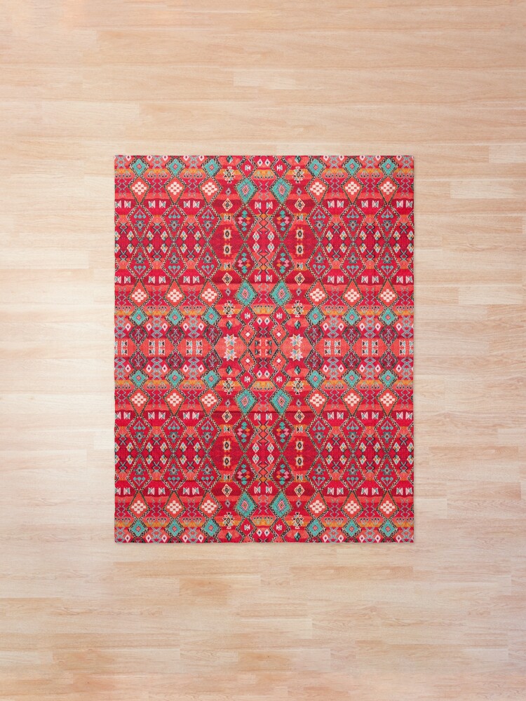 Alternate view of Red Oriental Heritage Berber Colored Moroccan Style Comforter