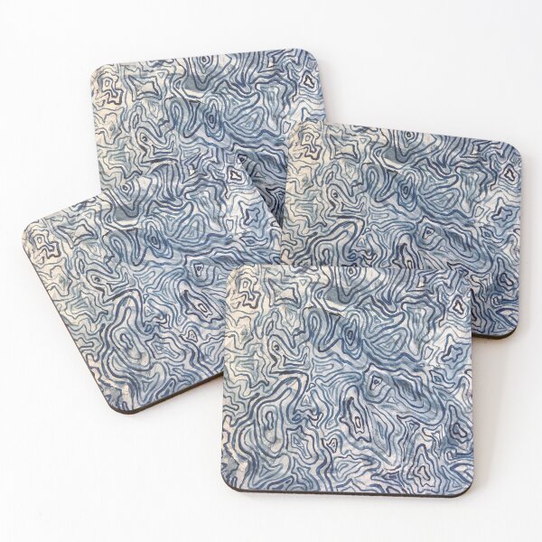 Item preview, Blue Topography Pattern Artwork by Jolene Edwards designed and sold by CurlyClaraBelle.