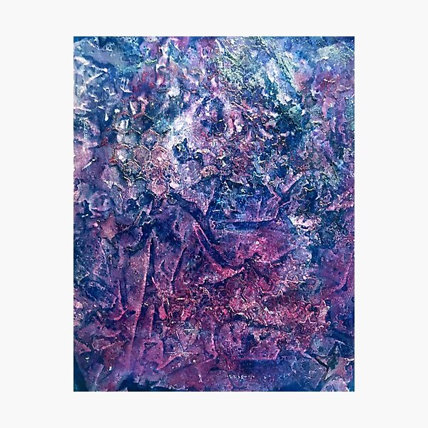 Item preview, Purple and Blue Mixed Media Artwork by Jolene Edwards designed and sold by CurlyClaraBelle.