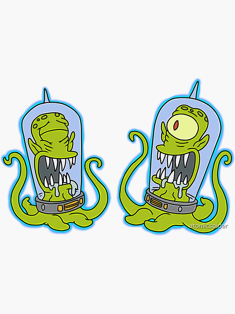 kang-and-kodos-sticker-by-atomicspider-redbubble