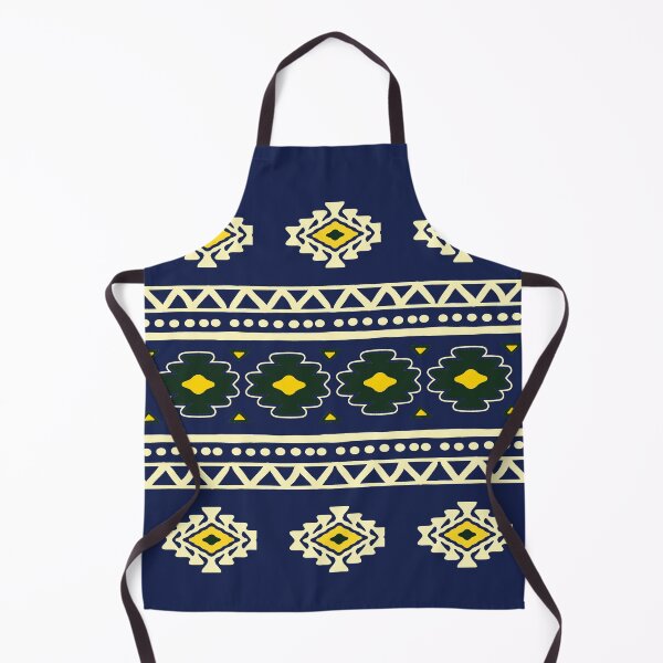 Item preview, green yellow navy blue white color, aesthetic trendy pattern ethnic Aztec style designed and sold by Integrade-TXC.