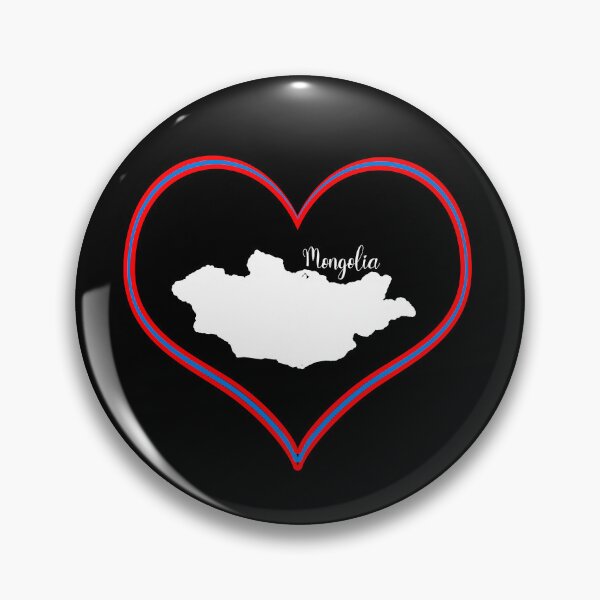 Item preview, Black heart map Mongolia designed and sold by Astralia.
