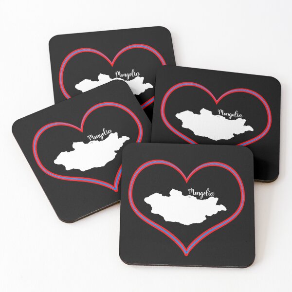 Item preview, Black heart map Mongolia designed and sold by Astralia.