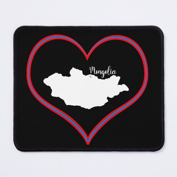 Item preview, Black heart map Mongolia designed and sold by Astralia.