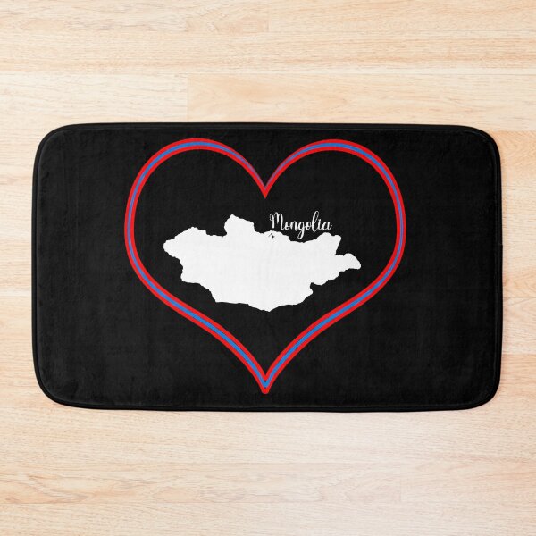 Item preview, Black heart map Mongolia designed and sold by Astralia.