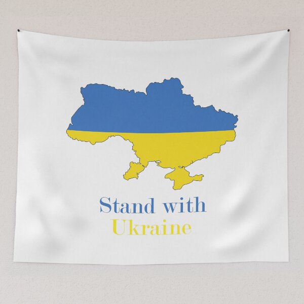 Item preview, Stand with Ukraine flag map designed and sold by Darkstar1512.