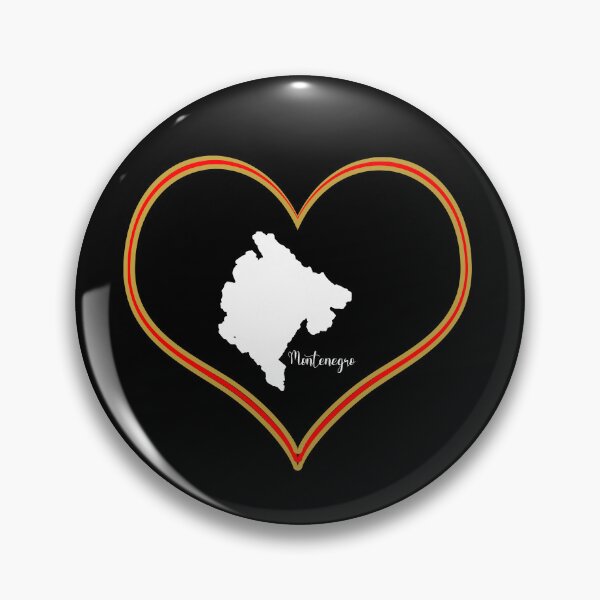 Item preview, Black heart map Montenegro designed and sold by Astralia.