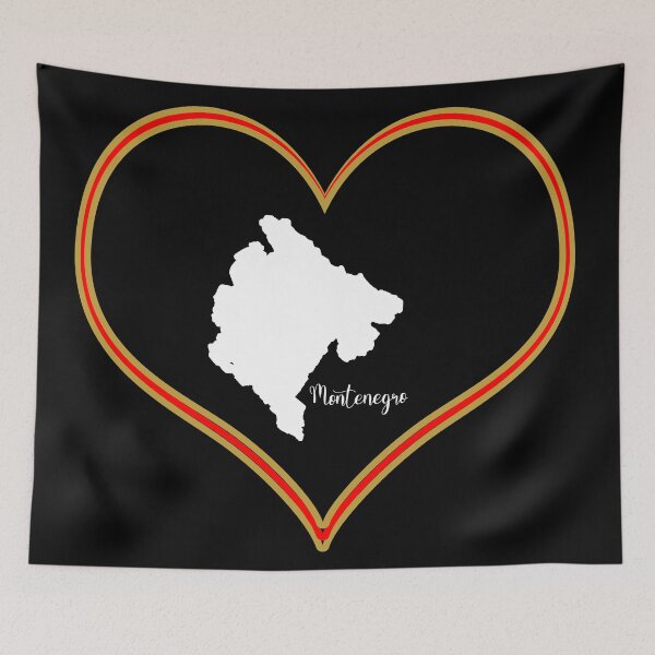 Item preview, Black heart map Montenegro designed and sold by Astralia.