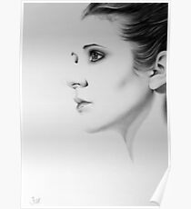 Carrie Fisher Minimal Portrait Poster