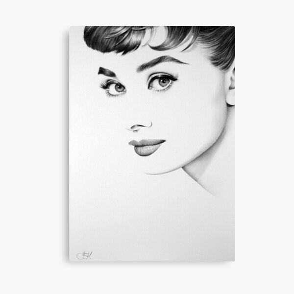 Audrey Hepburn Minimal Portrait Canvas Print