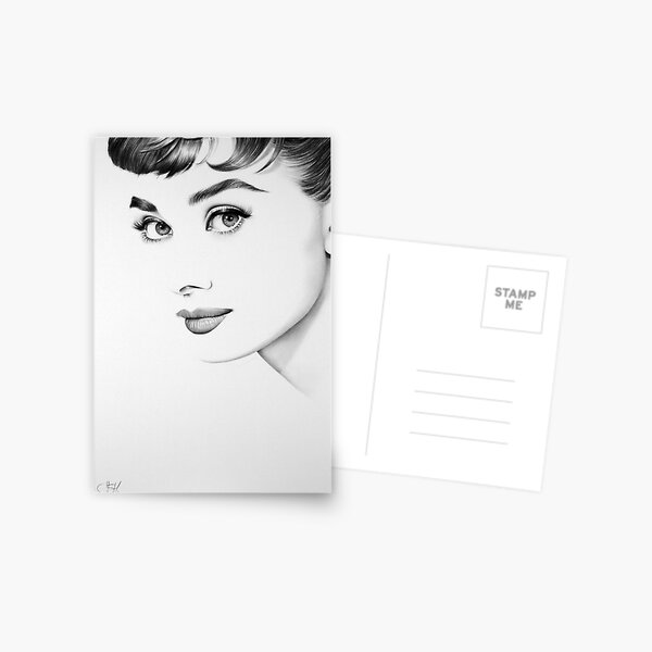 Audrey Hepburn Minimal Portrait Postcard