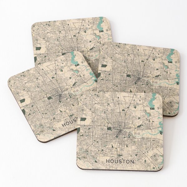 Item preview, Houston City Map of Texas, USA - Vintage designed and sold by deMAP.