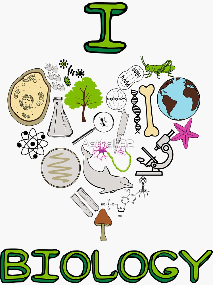 "I love biology" Sticker for Sale by Aethel92 Redbubble