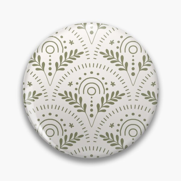 Item preview, boho vibes scallop cream and olive green designed and sold by Chelsea Jay.