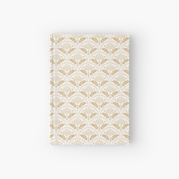boho vibes scallop cream and mustard gold Hardcover Journal