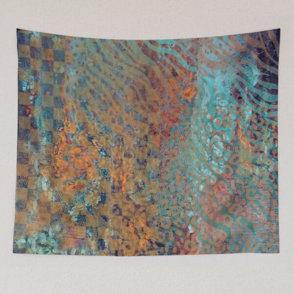 Item preview, Blue Abstract Mixed Animal And Zebra Skin Painting designed and sold by IZiets.