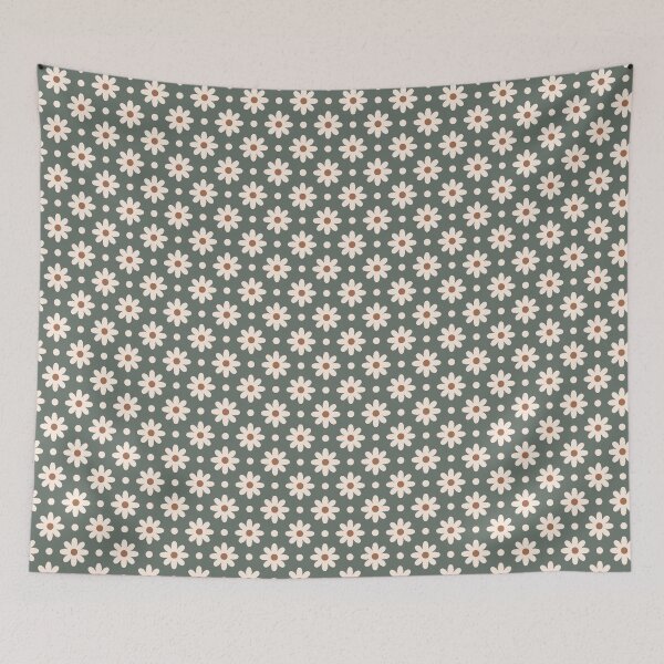 Item preview, daisies and dots emerald designed and sold by Chelsea Jay.