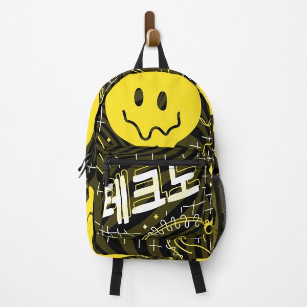 Item preview, japanese style yellow smile emoji optical pattern designed and sold by Beeroclock.