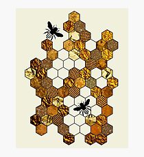 Golden Honeycomb Photographic Print