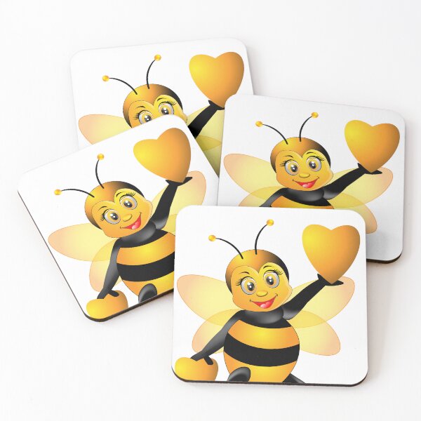 Item preview, Honey bee cartoon with heart shape  designed and sold by ZieProject.
