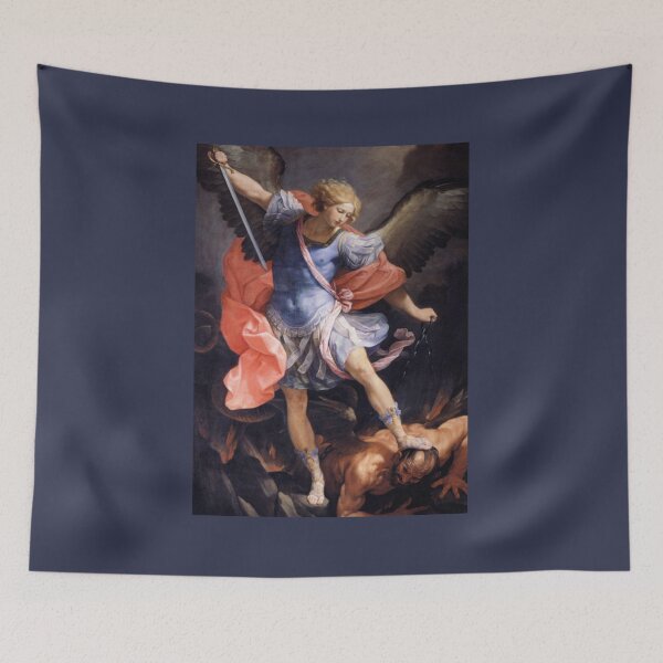 Item preview, ANGELS AND DEMONS The Archangel Michael defeating Satan 1635 Guido Reni designed and sold by NguyenTranOner.