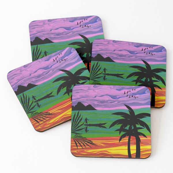 Item preview, Island Wonder Landscape Fluid Art Design designed and sold by AussieMuma.