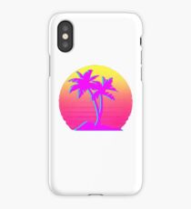 Retro Palm Trees with Sun iPhone Case