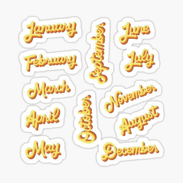"All Months Stickers for DIY Scrapbook and Journal" Sticker by