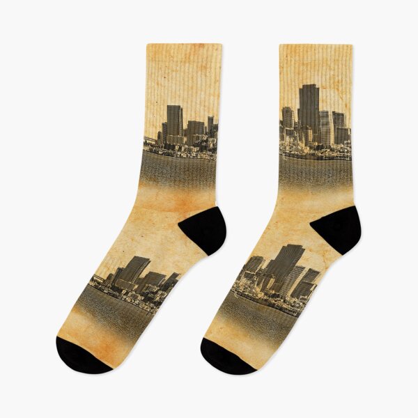 Item preview, Downtown San Francisco skyline and the Golden Gate bridge - blended on old paper designed and sold by NickoPrints.