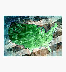 united states map usa map Photographic Print