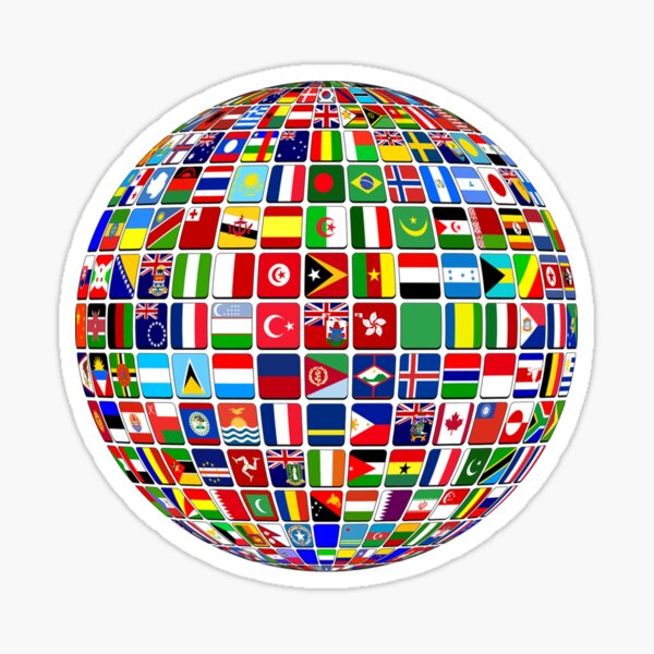 "International World Flags Flags World Map" Sticker for Sale by KimberlyOppen Redbubble