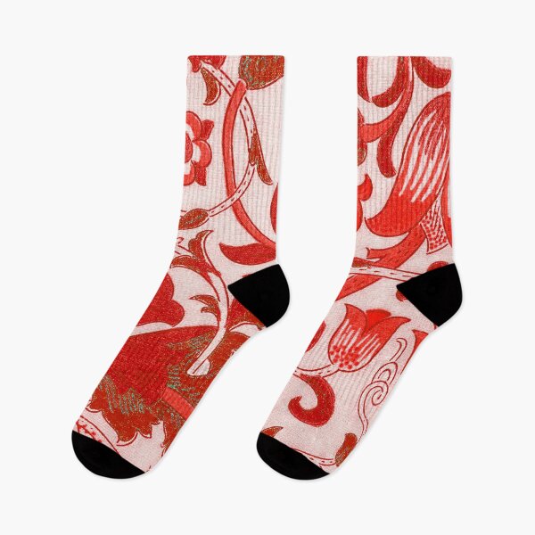 Item preview, Red Gold White Floral Lodden Pattern designed and sold by fowons.