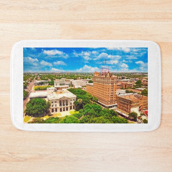 Item preview, Aerial of downtown Laredo, Texas - digital painting designed and sold by NickoPrints.