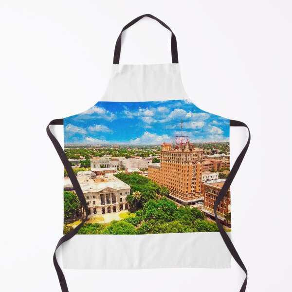 Item preview, Aerial of downtown Laredo, Texas - digital painting designed and sold by NickoPrints.