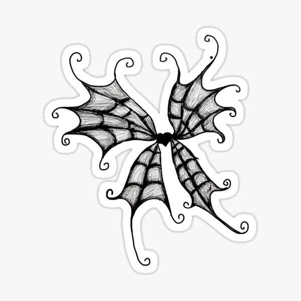 Heart Butterfly Spiderweb Wings Sticker