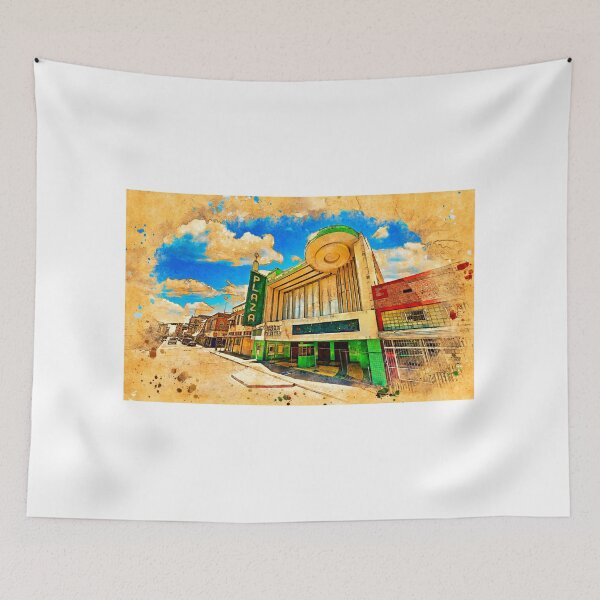 Item preview, Plaza Theater in Laredo - digital painting with vintage look designed and sold by NickoPrints.