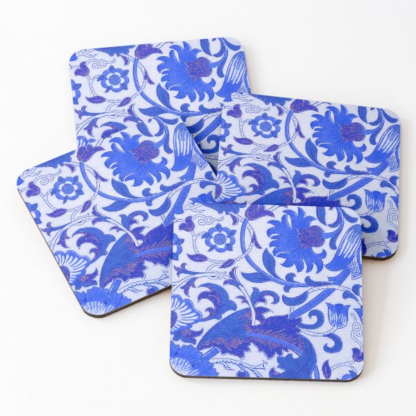Item preview, Navy Blue Floral Lodden Pattern designed and sold by fowons.