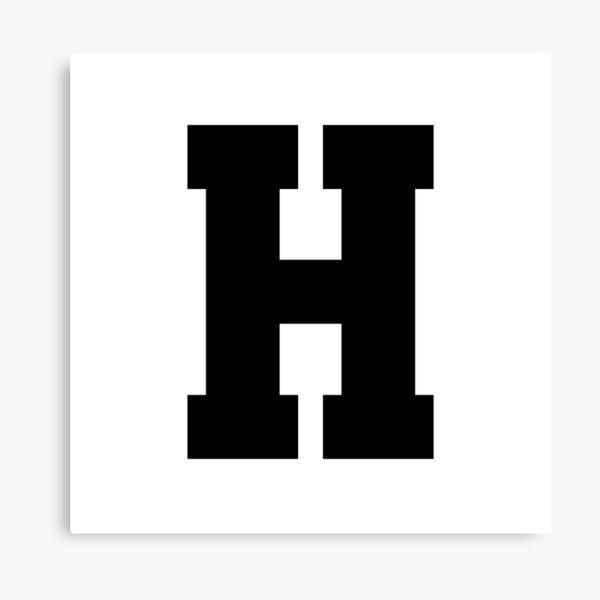 alphabet purple h sports letter h canvas print by thecultstuff redbubble