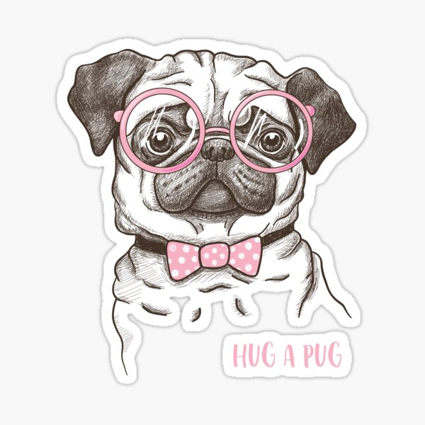 Vista previa del artículo con la obra «pug de moda divertido», diseñado y vendido por neut.