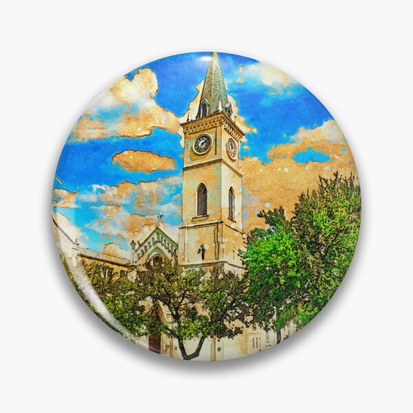 Item preview, Cathedral of San Agustin in Laredo, Texas - digital painting designed and sold by NickoPrints.