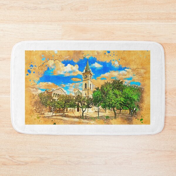 Item preview, Cathedral of San Agustin in Laredo, Texas - digital painting designed and sold by NickoPrints.