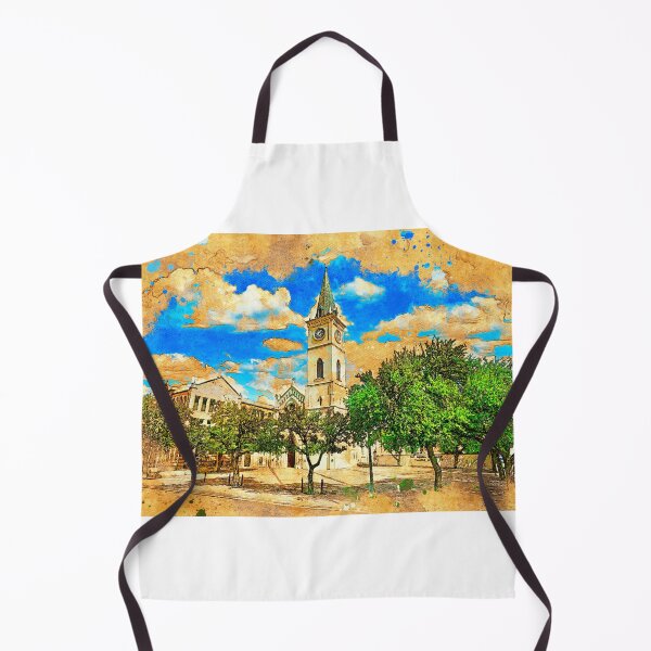 Item preview, Cathedral of San Agustin in Laredo, Texas - digital painting designed and sold by NickoPrints.