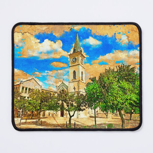 Item preview, Cathedral of San Agustin in Laredo, Texas - digital painting designed and sold by NickoPrints.